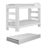 Treliche Flórida Para Quarto Infantil Com Proteção Lateral E Cama Auxiliar - Branco