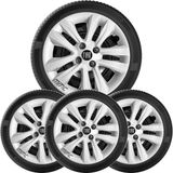 4un Calota Mobi Argo Uno Way Aro 14 Prata Com Logo 191cb