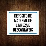Placa Deposito Material Limpeza Descartáveis 18x23