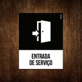 Placa Sinalização Ícone - Entrada De Serviço 18x23