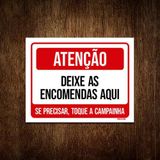 Placa Atenção Deixe Encomendas Aqui 18x23