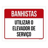 Placa Sinalização Banhistas Utilizar Elevador Serviço 18x23