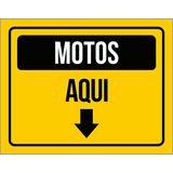 Placa Sinalização Estacionamento Motos Aqui 18x23