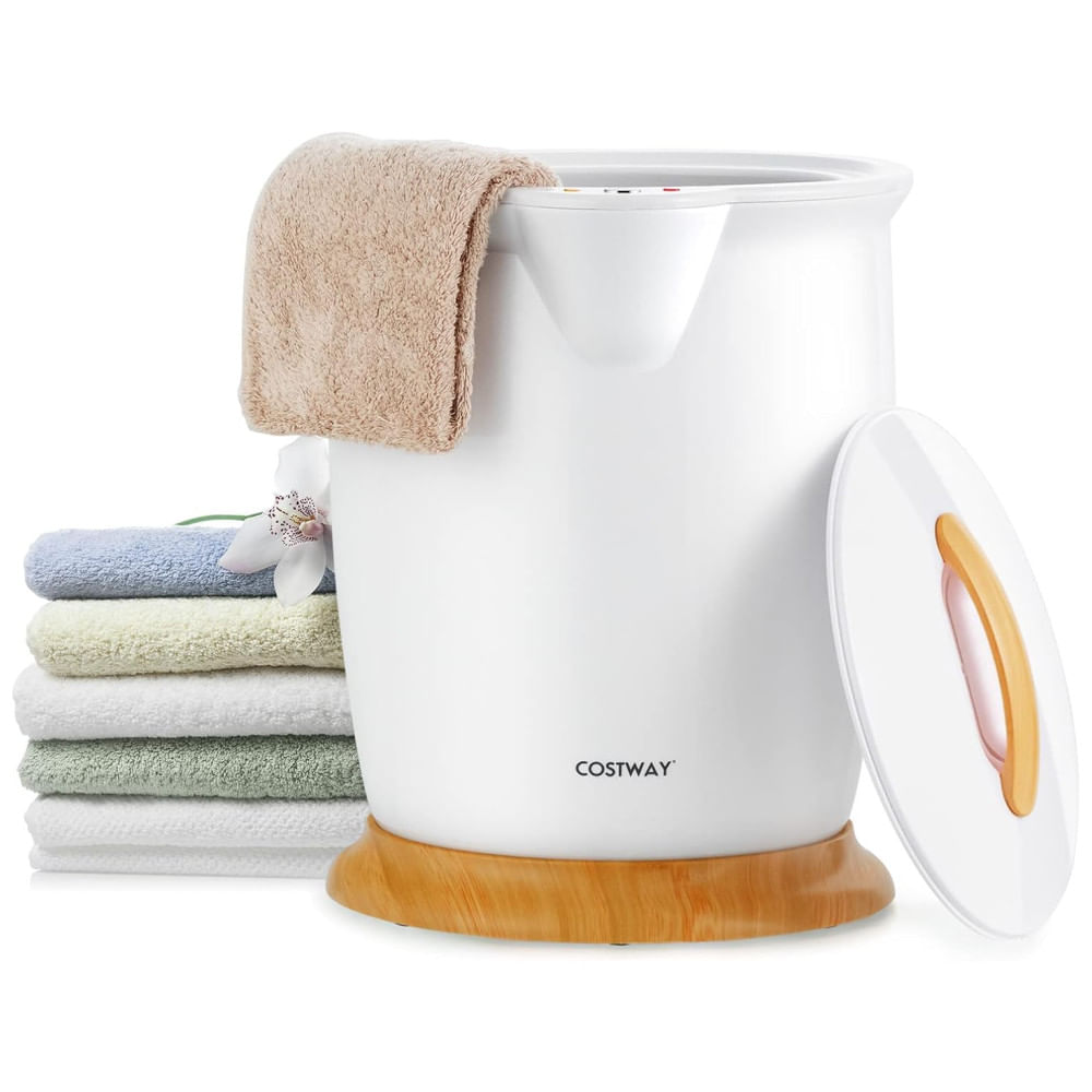 Aquecedor De Toalha Elétrico 20l Com Desligamento Automático E Suporte Para Fragrâncias, 110v, Costway, Branco