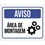 Placa De Sinalização Aviso Área De Montagem 18x23