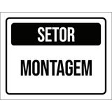 Placa Sinalização - Setor Montagem Preta 18x23