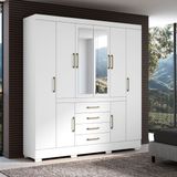 Guarda-roupa 8 Portas 4 Gavetas Napole Branco