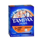 Tampões Tampax Pearl Plastic Super Plus Sem Perfume 18 Cada