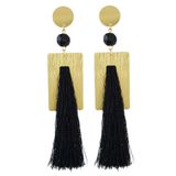 Feminino Boho Style Statement Big Geometric Drop Dangle Tassel