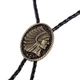 Vintage Antigo Bronze Western Bolo Tie Cowboy Clássico