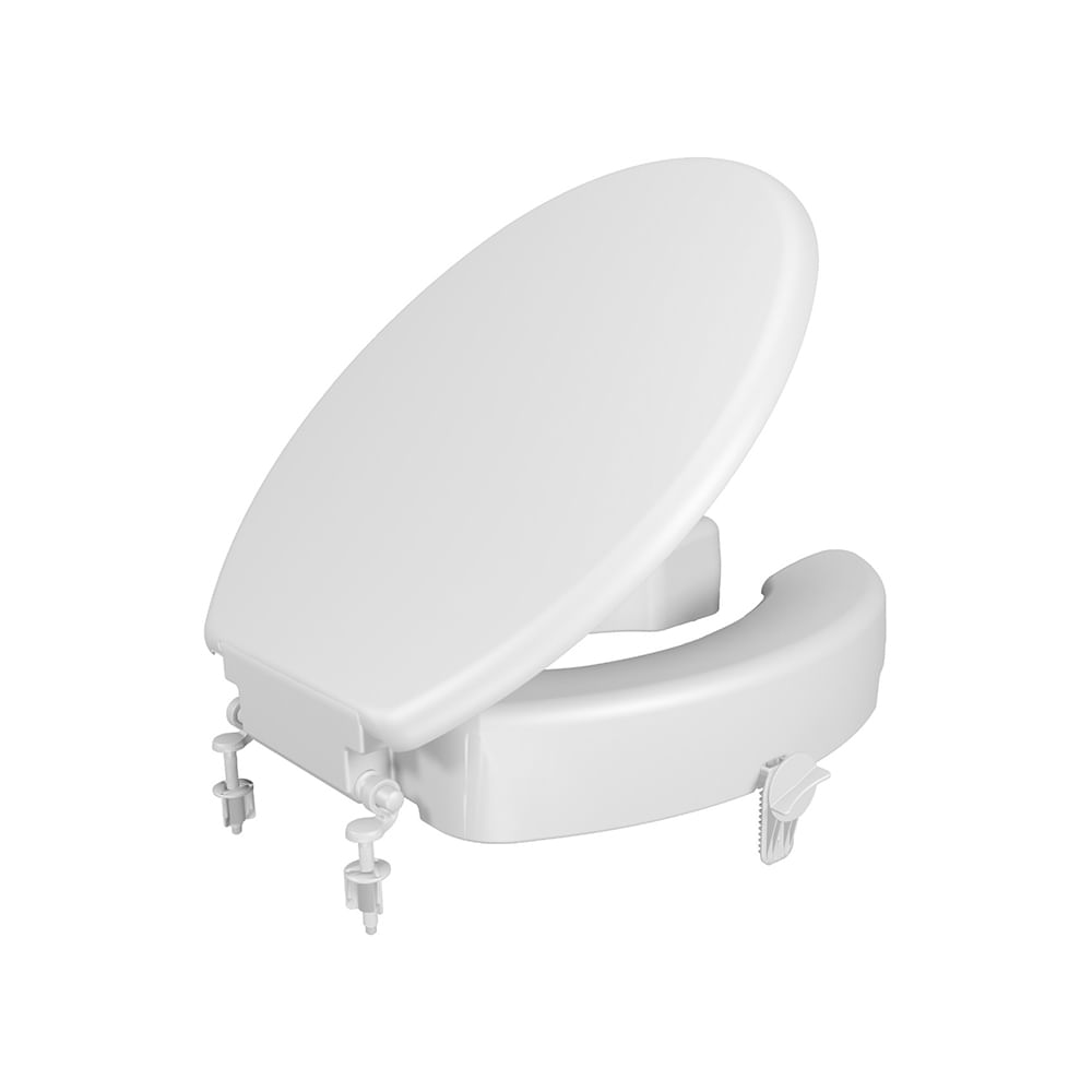 Assento Sanitário Elevado Astra Tae7t/t Fechado Com Tampa E Trava Anatômico Branco Tae7t/t*br1