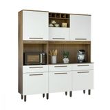 Cozinha Veneza 6 Portas 3 Gavetas Cinamomo Off White Batrol Cinamomo Com Off White