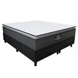 Cama Box Casal King Gazin Colchão Molas Ensacadas 193x203x66cm Cinza-preto Cinza-bran