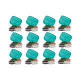 Kit 12 Potes Mantimento Marmita 3 Divisórias Freezer 182