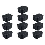 Kit 10 Caixas Organizadora Rattan 7 Litros Tampa Preta 25588