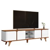 Rack Bancada Roma 217cm Cedro/branco Para Tv Até 60 - Casa D