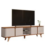 Rack Bancada Roma 217cm Cedro/off White Para Tv Até 60 - Casa D