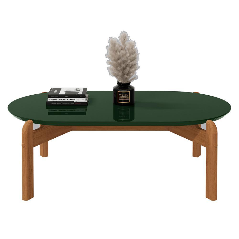 Mesa De Centro Lizz Oblonga Verde Oliva/cedro - Casa D