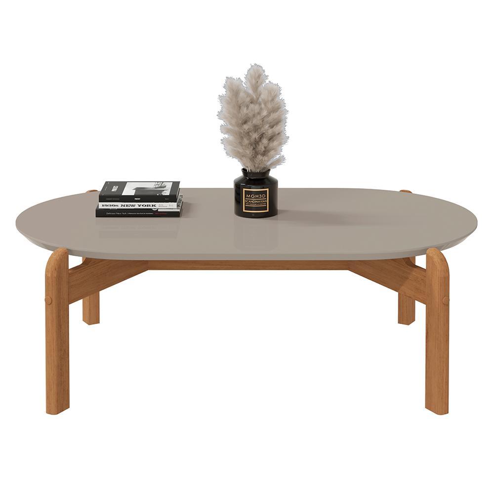 Mesa De Centro Lizz Oblonga Off White/cedro - Casa D