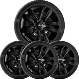 4un Calota Onix Prisma Agile Corsa Aro 15 Black Piano 192cp