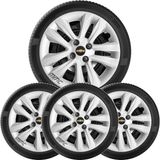 4un Calota Onix Prisma Corsa Celta Aro 14 Prata 191cb