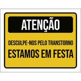 Placa Aniversário Criança Estamos Em Festa 18x23