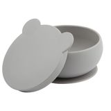 Tigela Urso De Silicone Bowly Powder Grey - Minikoioi