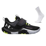 Tênis Under Armour Buzzer Se Black/h.yellow/silver + Par De Meias