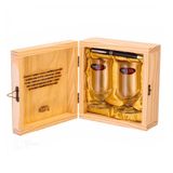 Kit Riedel Dois Copo Whisky Cristal Caixa Madeira Bar Wiskie