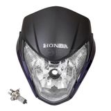 Farol Plasmoto Cg Titan 150 2011-2013 Azul - Com Lâmpadas