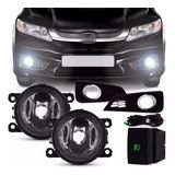 Kit Farol De Milha Auxiliar Honda City 2015-2017 Aro Cromado