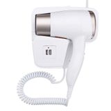 Secador De Cabelo Hotel 1500w Com 2 Usb Parede 110v