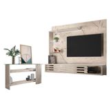 Estante Home Theater Suspenso Com Aparador Frizz Select Calacata Off White - Madetec