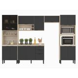 Cozinha Modulada Firenze Fi0001 Avena Grafito - Demóbile