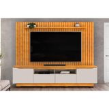 Home P/tv Até 70 Polegadas Petrus Ripado C/ Pés 240x190cm Cedro/bali - Dj Móveis