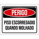 Placa Perigo Pisoescorregadio Quando Molhado 18x23