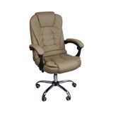 Cadeira De Escritório Presidente Reclinável Ergonômica Bege
