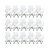 Kit 15 Cadeiras De Escritório Begonia Tela Mesh Ergonômico Branco