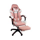 Cadeira Gamer Stillus Ergonômica com Apoio para os Pés Rosa Chiclete