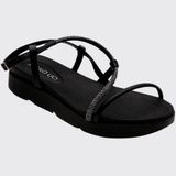 Sandália Conforto Feminina Slide Strass Brilhante Beira Rio 8387.531.26225 - Preto - 36