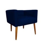 Banco Banqueta Para Escrivaninha Penteadeira Suede Azul Marinho - Majú Decor
