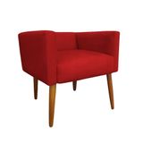 Banco Banqueta Para Escrivaninha Penteadeira Suede Vermelho - Majú Decor