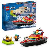 Lego City Barco De Resgate De Incêndio 60373 Com Minifiguras