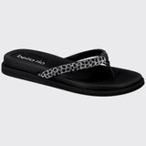 Tamanco Rasteira Feminina Flat Strass Brilhantes Beira Rio 8513.101.28392 - Cristal/preto - 34