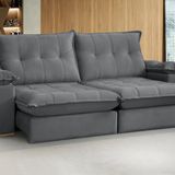 Conjunto Sofa Retratil/reclinavel 2 Modulos - 290/br 0,25 Cm Florida Cinza