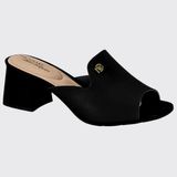 Tamanco  Feminino Slide Ultra Conforto Salto Grosso Modare 7172.110.21736 - Preto/preto - 36