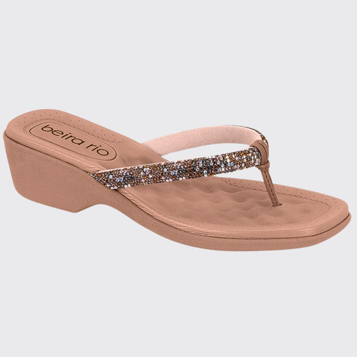 Tamanco Chinelo Feminino Anabela Conforto Beira Rio 8527.104.28087 - Multi Camel/nude - 36