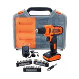 Parafusadeira E Furadeira Elétrica Black + Decker Com Maleta E Acessórios Bivolt Preto/laranja - Ld12sc-br