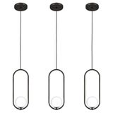 Kit 3 Luminária Pendente Teto Lustre Arco Globo Quarto Preto