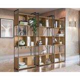 Estante P-sala Industrial Li014 Kit 3 Un Aço Madeirado 72x200cm Freijo-preto - Kappesberg